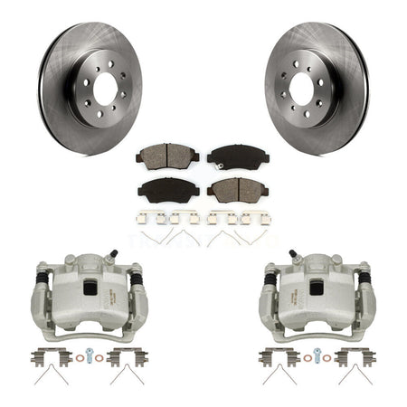 Front Disc Brake Caliper Rotors And Semi-Metallic Pads Kit For 2007-2008 Honda Fit KC8-100162S