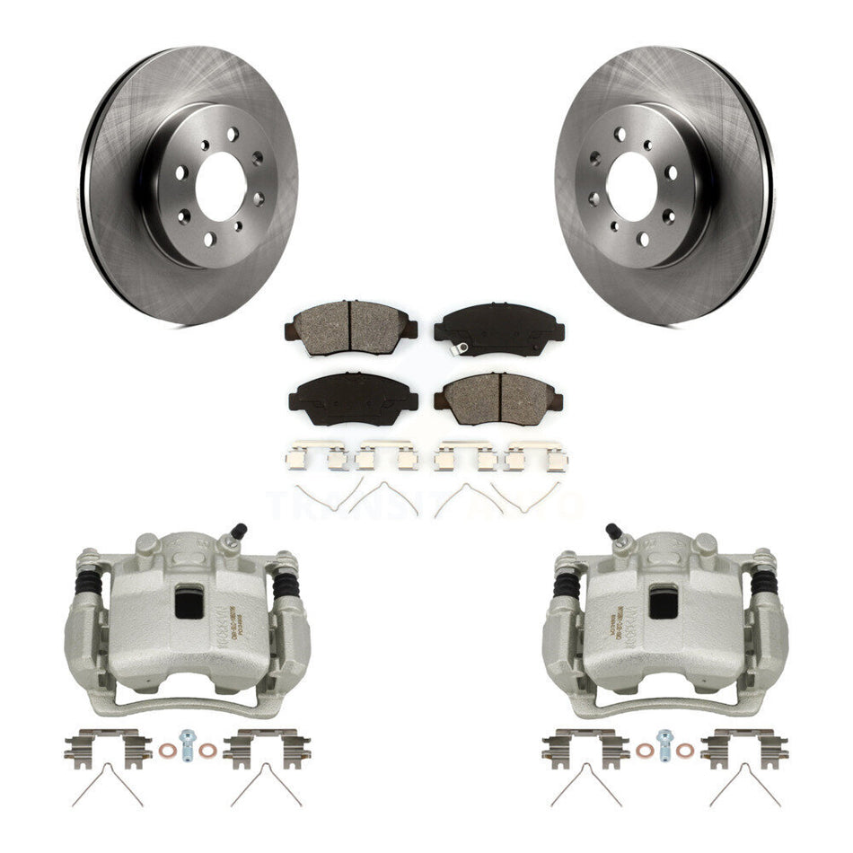 Front Disc Brake Caliper Rotors And Semi-Metallic Pads Kit For 2007-2008 Honda Fit KC8-100162S