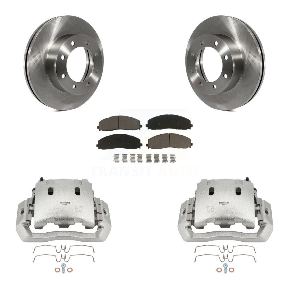 Front Brake Caliper Rotors & Ceramic Pad Kit For Ford F-450 Super Duty With 8 Lug Wheels KC8-100164C