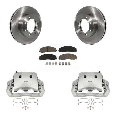 Front Brake Caliper Rotors & Ceramic Pad Kit For Ford F-450 Super Duty With 8 Lug Wheels KC8-100164C