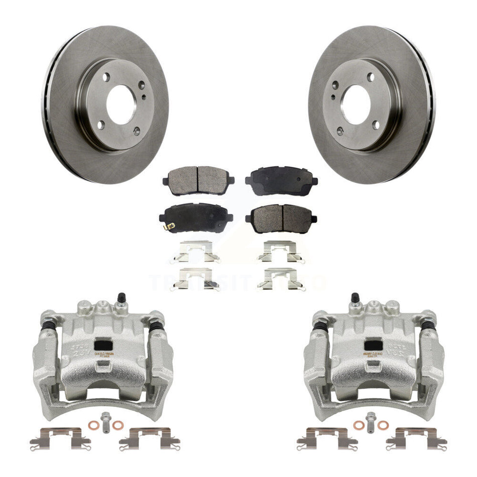 Front Disc Brake Caliper Rotors And Semi-Metallic Pads Kit For Ford Fiesta KC8-100164P