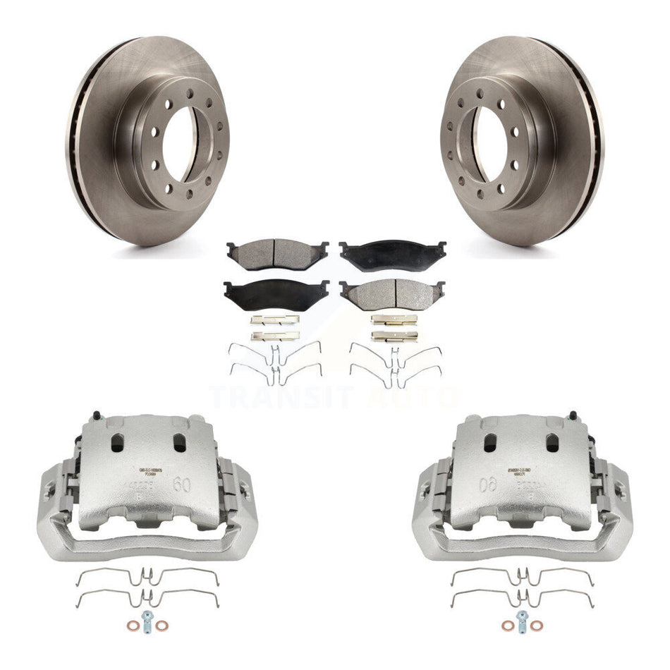 Front Brake Caliper Rotors & Semi-Metallic Pad Kit For Ford F-450 Super Duty F-550 CF500 KC8-100165P