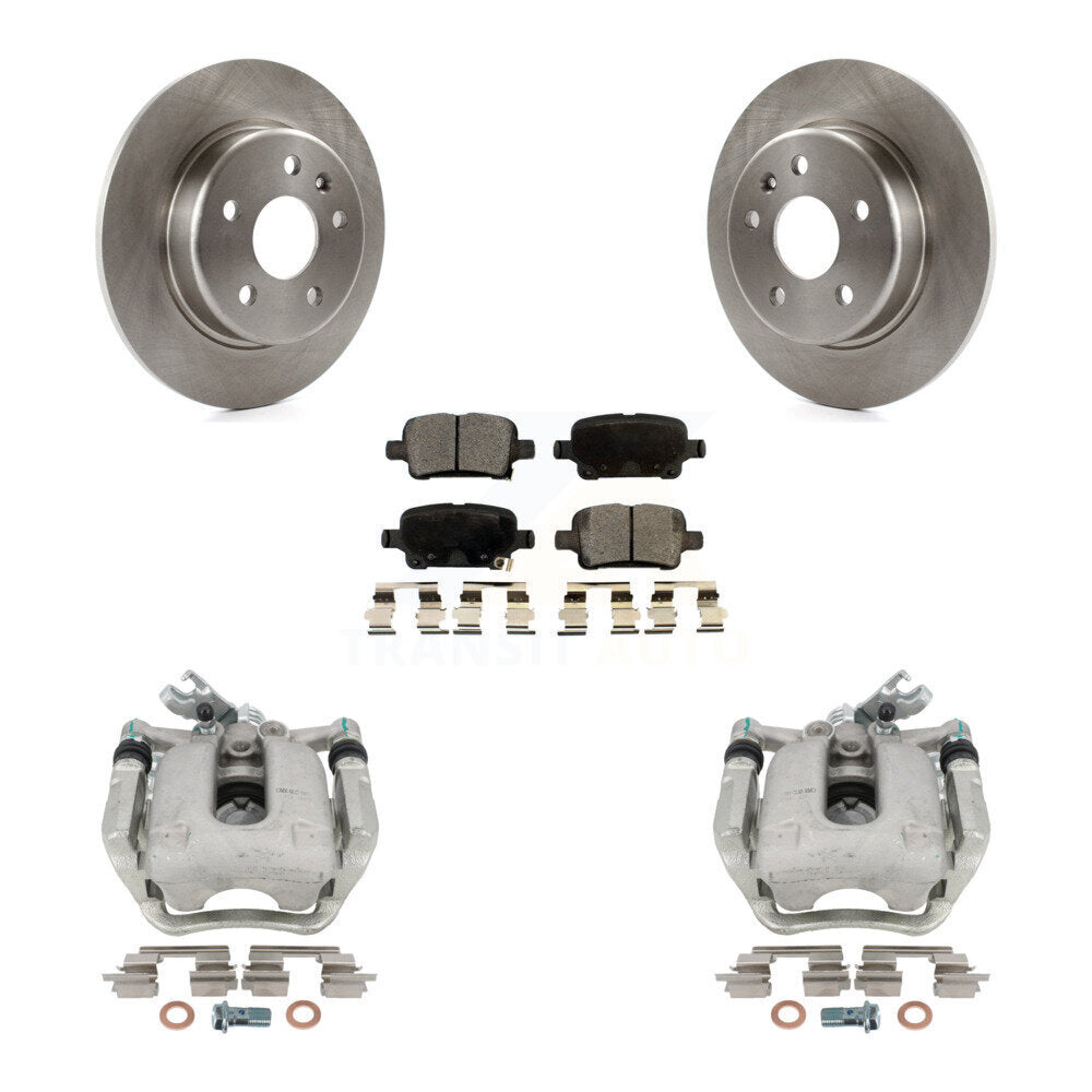 Rear Disc Brake Caliper Rotors And Ceramic Pads Kit For Chevrolet Cruze KC8-100166T by Transit Auto