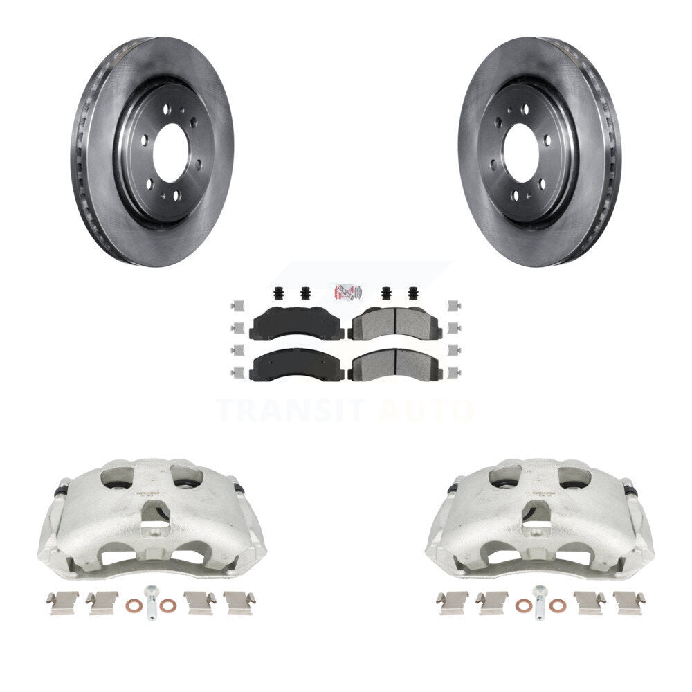 Front Disc Brake Caliper Rotors And Semi-Metallic Pads Kit For Ford F-150 Expedition Lincoln Navigator KC8-100167N by Transit Auto