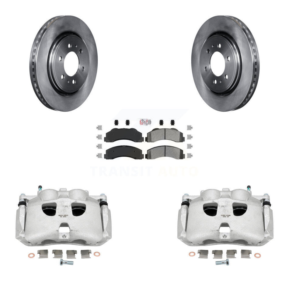 Front Disc Brake Caliper Rotors And Semi-Metallic Pads Kit For Ford F-150 Expedition Lincoln Navigator KC8-100167N