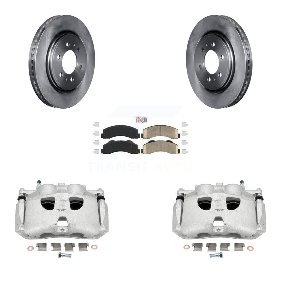Front Disc Brake Caliper Rotors And Ceramic Pads Kit For Ford F-150 Expedition Lincoln Navigator KC8-100168N