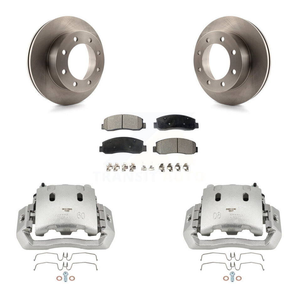 Front Disc Brake Caliper Rotors And Semi-Metallic Pads Kit For Ford F-450 Super Duty KC8-100170P
