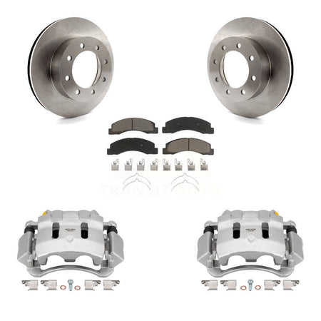 Front Disc Brake Caliper Rotors And Ceramic Pads Kit For Ford F-350 Super Duty F-250 KC8-100171C