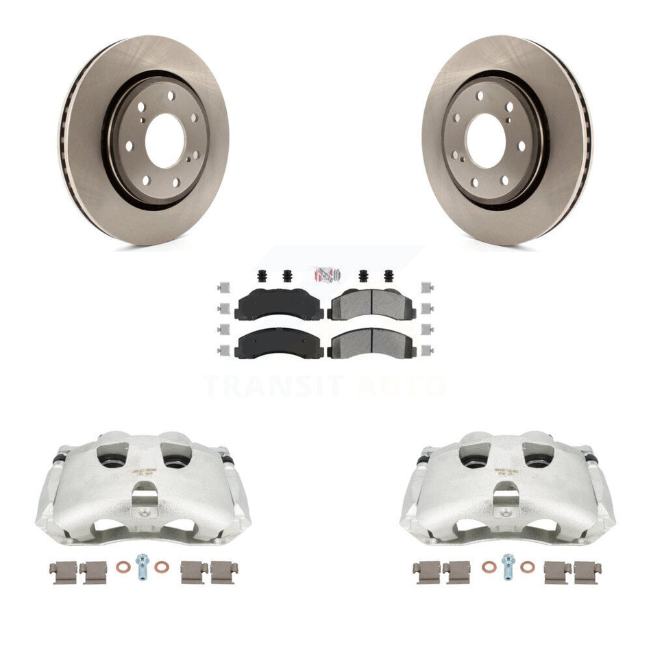 Front Disc Brake Caliper Rotors And Semi-Metallic Pads Kit For 2012-2014 Ford F-150 With 7 Lug Wheels KC8-100171N by Transit Auto