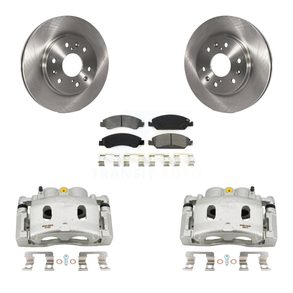 Front Brake Caliper Rotors Semi-Metallic Pad Kit For GMC Sierra 1500 Chevrolet Silverado KC8-100171S
