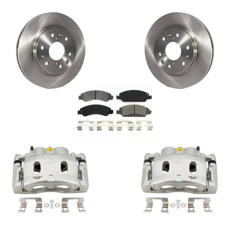 Front Brake Caliper Rotors Semi-Metallic Pad Kit For GMC Sierra 1500 Chevrolet Silverado KC8-100171S