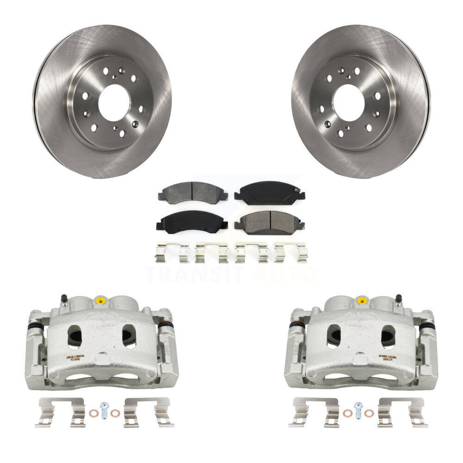 Front Brake Caliper Rotors Semi-Metallic Pad Kit For GMC Sierra 1500 Chevrolet Silverado KC8-100171S