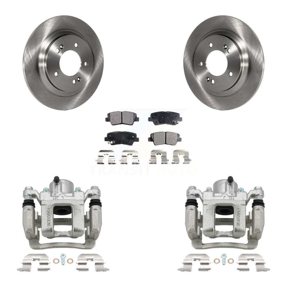 Rear Brake Caliper Rotor Ceramic Pad Kit For Kia Optima 2.4L With Electric Parking KC8-100171T