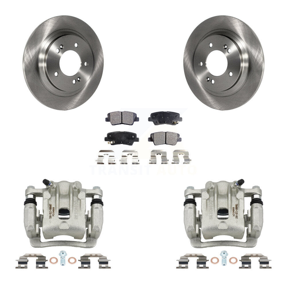 Rear Brake Caliper Rotor Ceramic Pad Kit For Kia Optima 2.0L With Electric Parking KC8-100172T