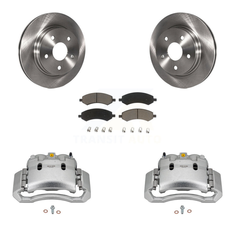 Front Disc Brake Caliper Rotor Ceramic Pad Kit For 2006 Dodge Ram 1500 With 5 Lug Wheels KC8-100173C