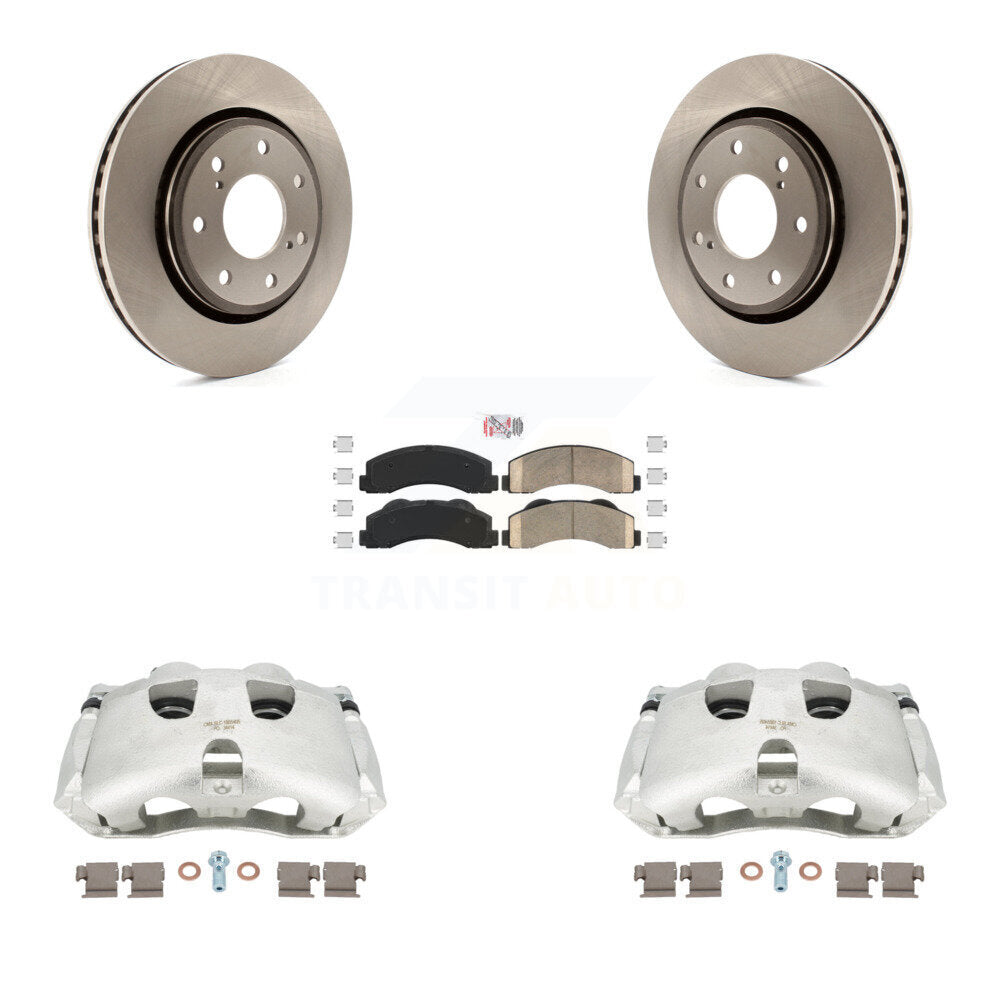 Front Disc Brake Caliper Rotors And Ceramic Pads Kit For 2012-2014 Ford F-150 With 7 Lug Wheels KC8-100173N by Transit Auto