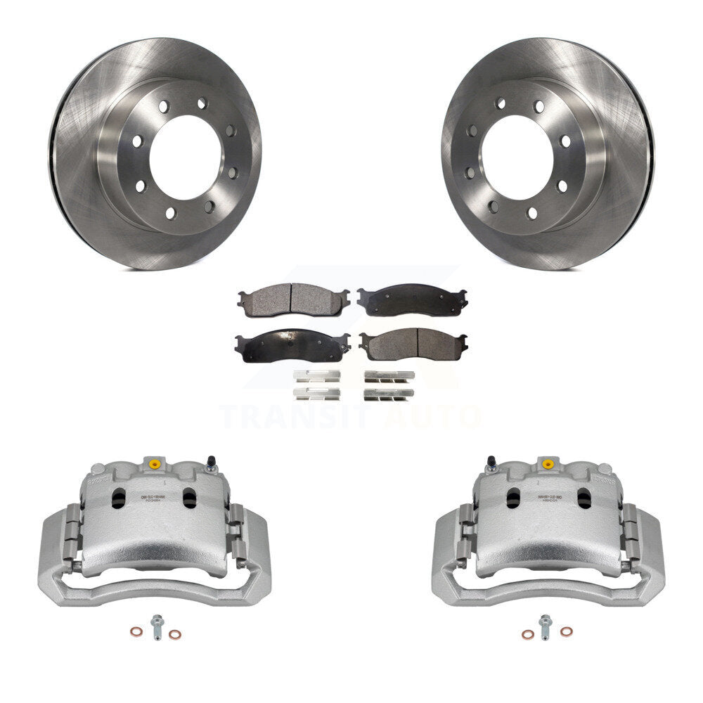 Front Disc Brake Caliper Rotors And Semi-Metallic Pads Kit For Dodge Ram 1500 3500 2500 KC8-100174P