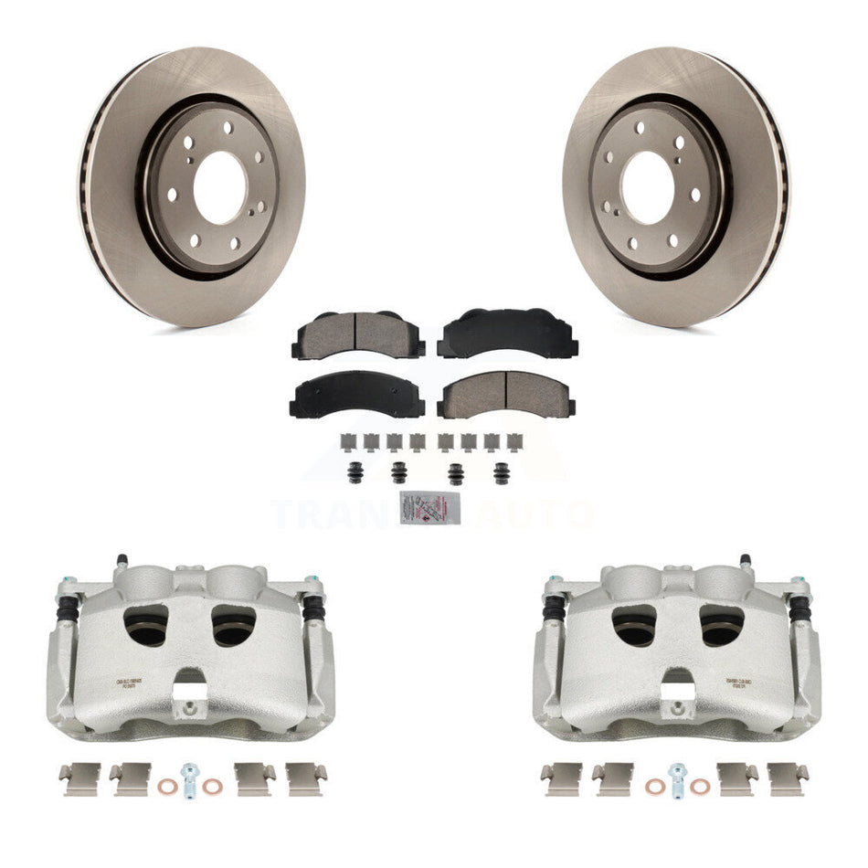 Front Brake Caliper Rotor And Ceramic Pad Kit For 2012-2014 Ford F-150 With 7 Lug Wheels KC8-100175N