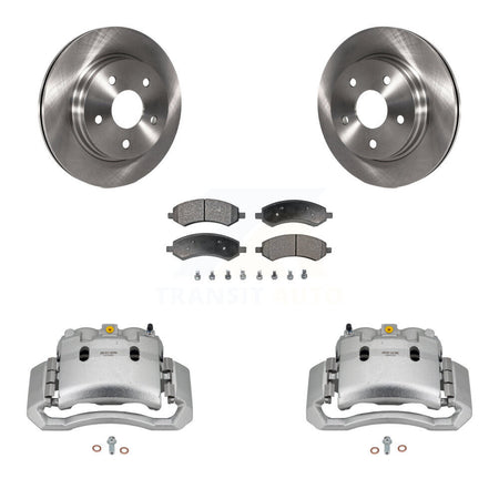 Front Brake Caliper Rotors Semi-Metallic Pad Kit For 06 Dodge Ram 1500 With 5 Lug Wheels KC8-100175P