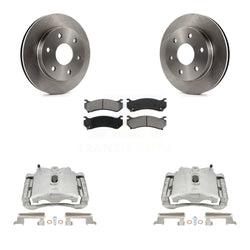 Front Brake Caliper Rotors Semi-Metallic Pad Kit For Chevrolet Silverado 1500 GMC Tahoe Sierra Suburban Yukon Avalanche XL Cadillac Classic Escalade Express Astro ESV EXT 2500 KC8-100175S