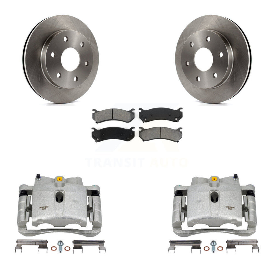 Front Brake Caliper Rotors Semi-Metallic Pad Kit For Chevrolet Silverado 1500 GMC Tahoe Sierra Suburban Yukon Avalanche XL Cadillac Classic Escalade Express Astro ESV EXT 2500 KC8-100175S