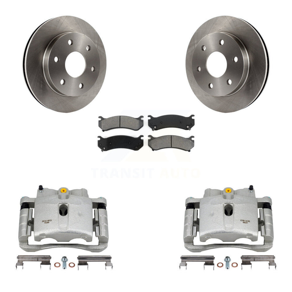 Front Brake Caliper Rotors Semi-Metallic Pad Kit For Chevrolet Silverado 1500 GMC Tahoe Sierra Suburban Yukon Avalanche XL Cadillac Classic Escalade Express Astro ESV EXT 2500 KC8-100175S
