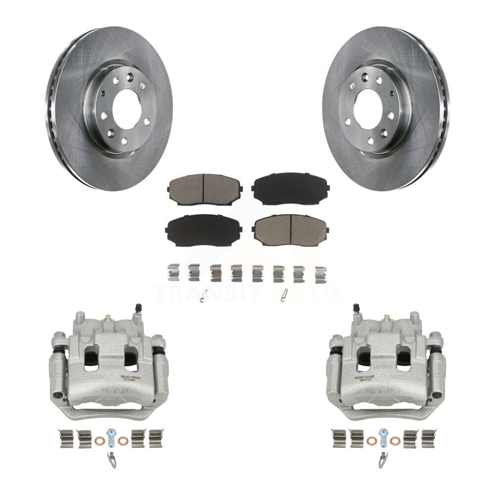 Front Disc Brake Caliper Rotors And Ceramic Pads Kit For 2007-2009 Lincoln MKX FWD KC8-100176C