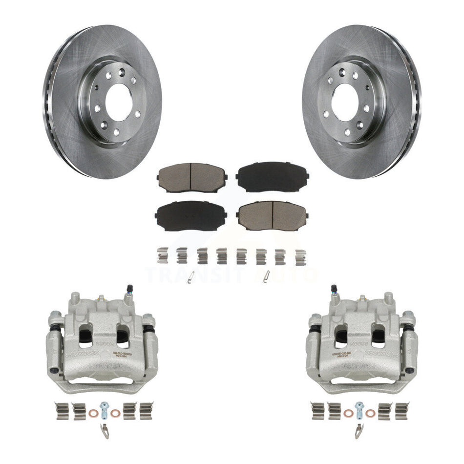Front Disc Brake Caliper Rotors And Ceramic Pads Kit For 2007-2009 Lincoln MKX FWD KC8-100176C