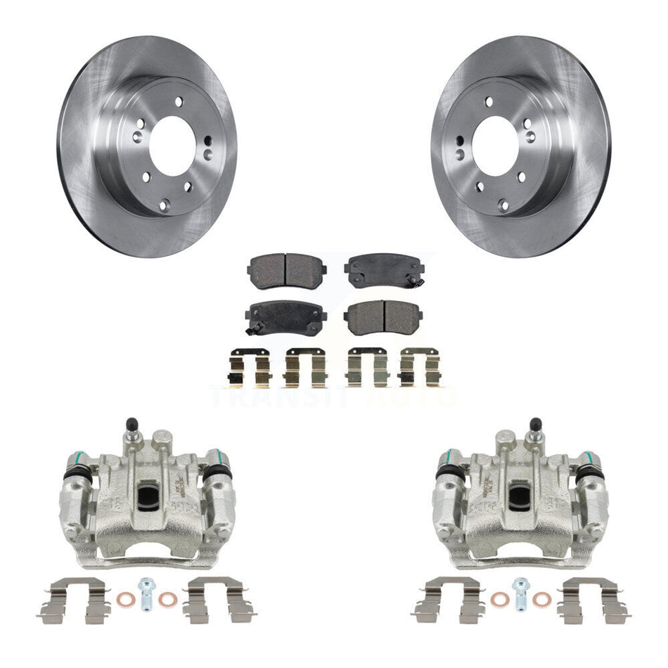 Rear Brake Caliper Rotors & Ceramic Pad Kit For Hyundai Sonata With Manual Parking KC8-100176T