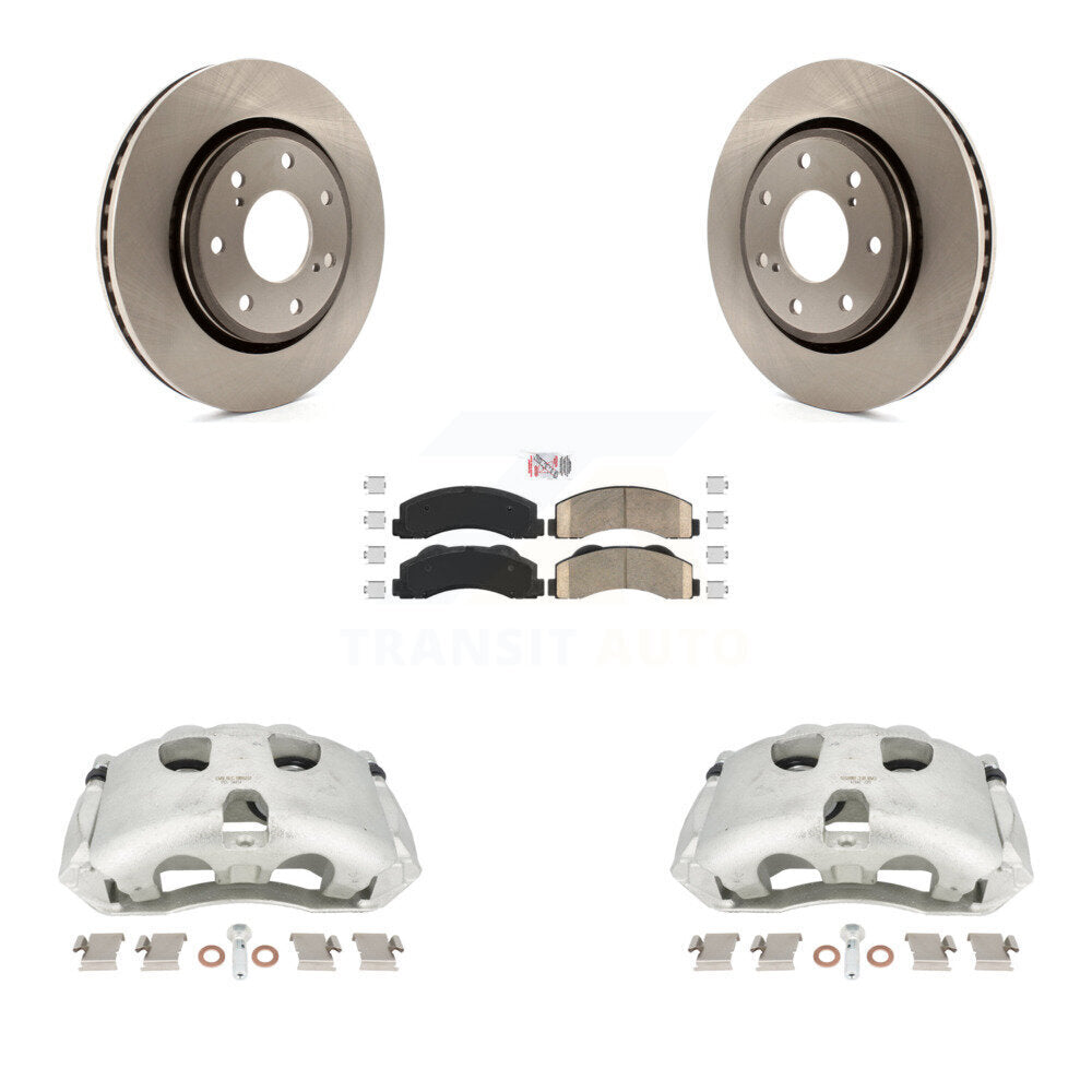 Front Disc Brake Caliper Rotors And Ceramic Pads Kit For 2010-2011 Ford F-150 With 7 Lug Wheels KC8-100177N by Transit Auto