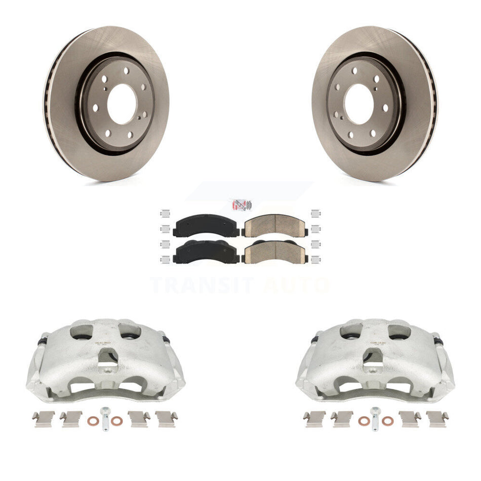 Front Disc Brake Caliper Rotors And Ceramic Pads Kit For 2010-2011 Ford F-150 With 7 Lug Wheels KC8-100177N by Transit Auto