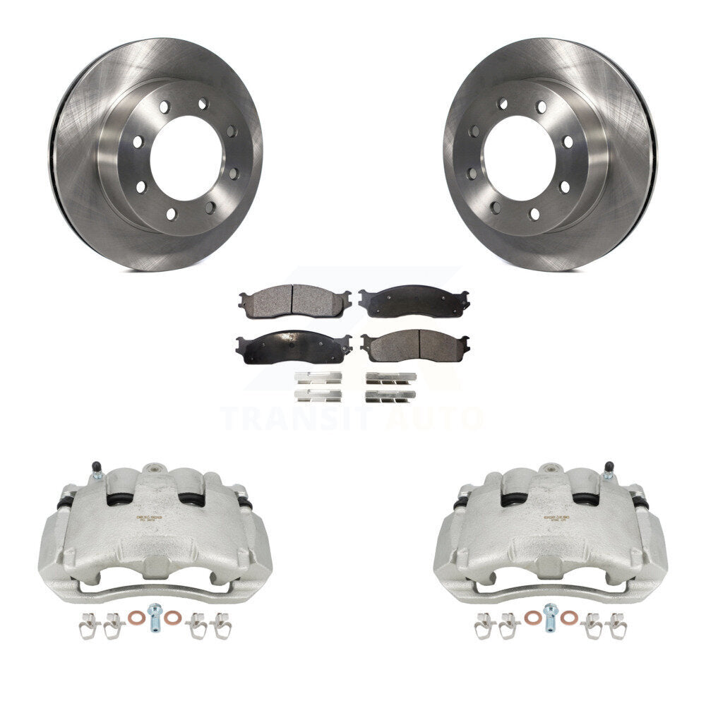 Front Disc Brake Caliper Rotors And Semi-Metallic Pads Kit For 2006 Dodge Ram 1500 Standard Cab Pickup Crew With 8 Lug Wheels KC8-100177P by Transit Auto