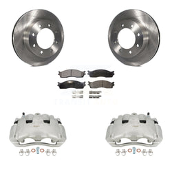 Front Disc Brake Caliper Rotors And Semi-Metallic Pads Kit For 2006 Dodge Ram 1500 Standard Cab Pickup Crew With 8 Lug Wheels KC8-100177P