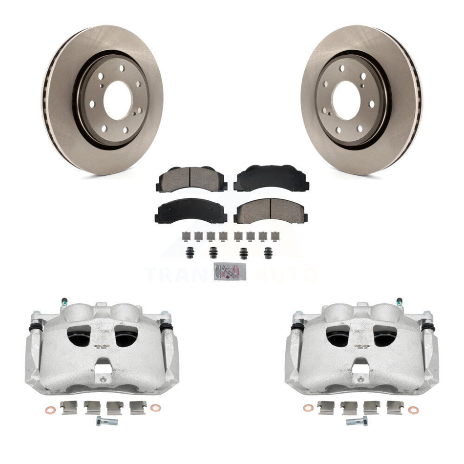 Front Brake Caliper Rotor And Ceramic Pad Kit For 2010-2011 Ford F-150 With 7 Lug Wheels KC8-100178N
