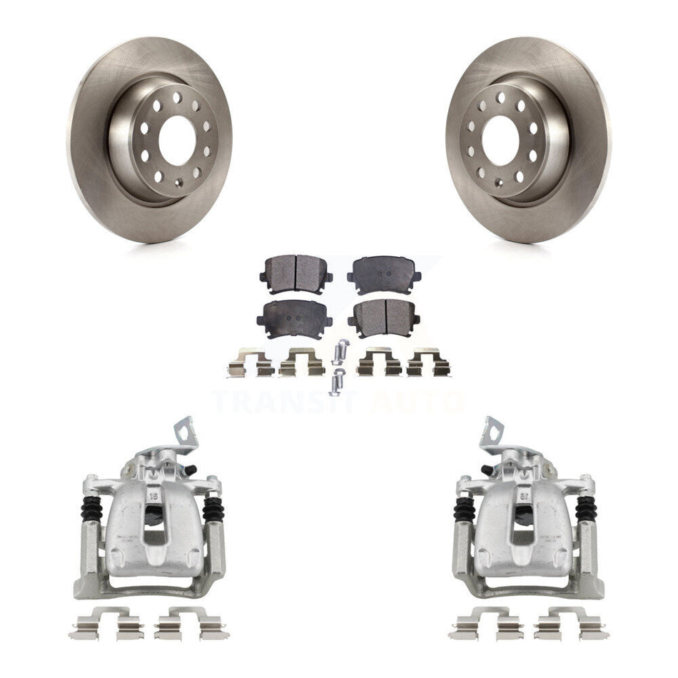 Rear Disc Brake Caliper Rotors And Ceramic Pads Kit For Volkswagen CC Passat KC8-100178T