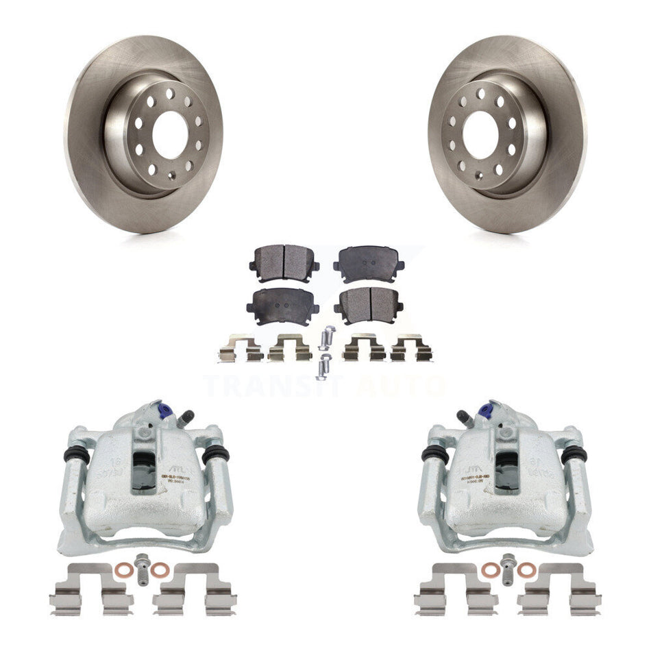 Rear Disc Brake Caliper Rotors And Ceramic Pads Kit For Volkswagen Tiguan CC KC8-100181T