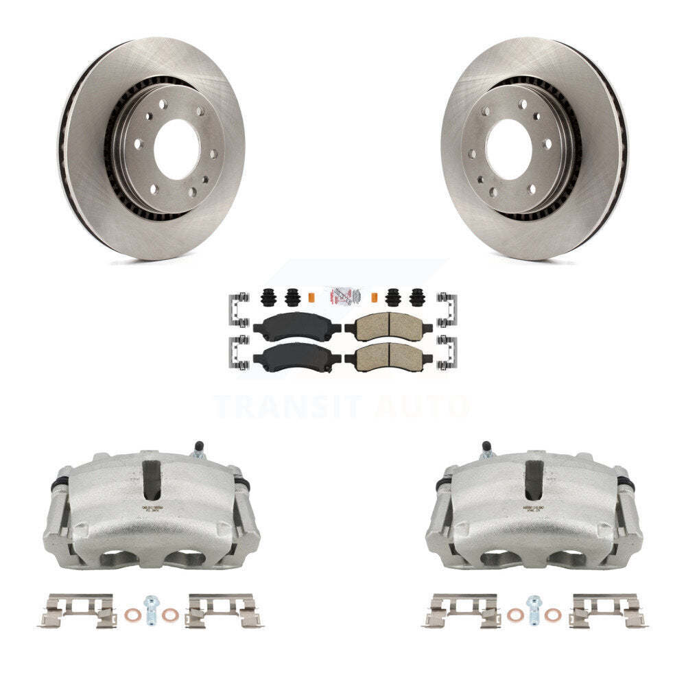 Front Disc Brake Caliper Rotor Ceramic Pad Kit For Chevrolet Trailblazer GMC Envoy Buick KC8-100182N