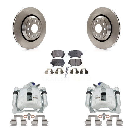 Rear Disc Brake Caliper Rotors And Ceramic Pads Kit For Volkswagen CC Passat KC8-100182T by Transit Auto