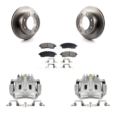 Rear Disc Brake Caliper Rotors Ceramic Pad Kit For Ford F-350 Super Duty F-250 Excursion KC8-100183T