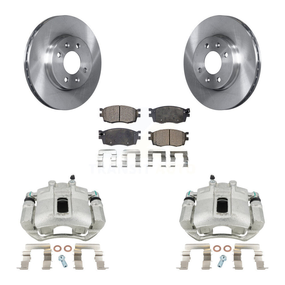 Front Disc Brake Caliper Rotors And Semi-Metallic Pads Kit For Hyundai Accent Kia Rio Rio5 KC8-100184P
