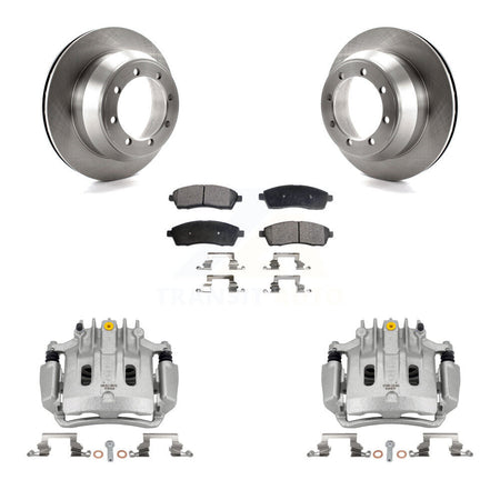 Rear Brake Caliper Rotor Ceramic Pad Kit For Ford F-350 Super Duty With Dual Wheels KC8-100184T