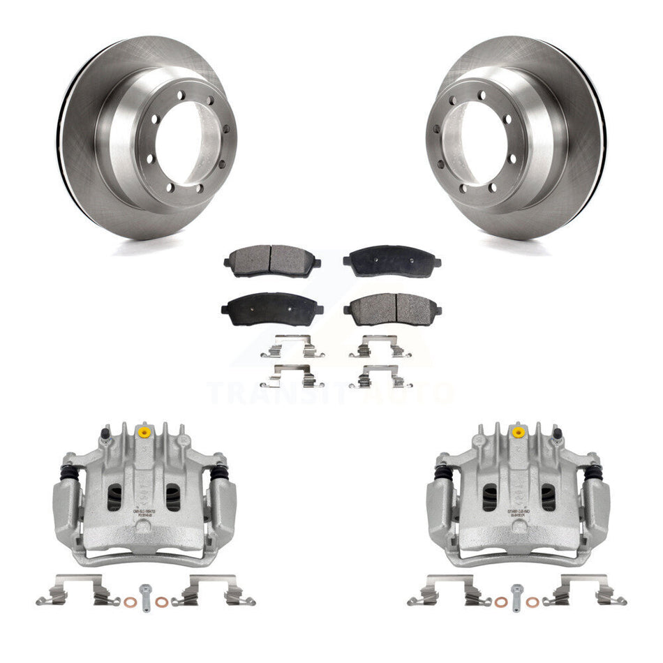 Rear Brake Caliper Rotor Ceramic Pad Kit For Ford F-350 Super Duty With Dual Wheels KC8-100184T
