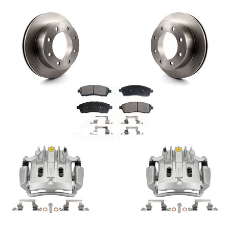 Rear Brake Caliper Rotor & Ceramic Pad Kit For Ford Excursion With Forward Mount KC8-100185T