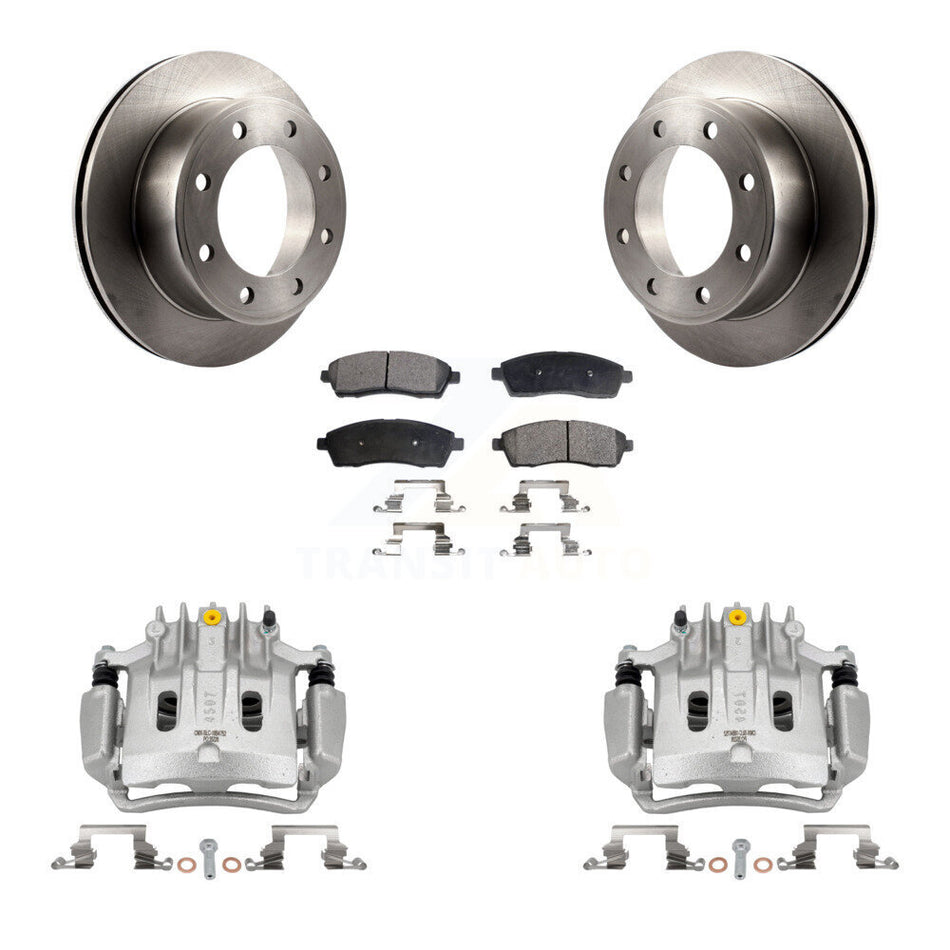 Rear Brake Caliper Rotor & Ceramic Pad Kit For Ford Excursion With Forward Mount KC8-100185T