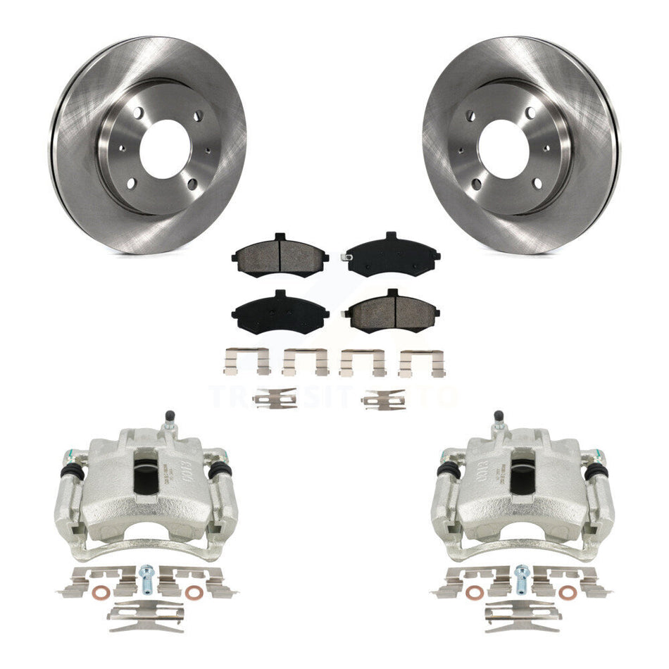Front Disc Brake Caliper Rotors And Semi-Metallic Pads Kit For Hyundai Elantra KC8-100186S