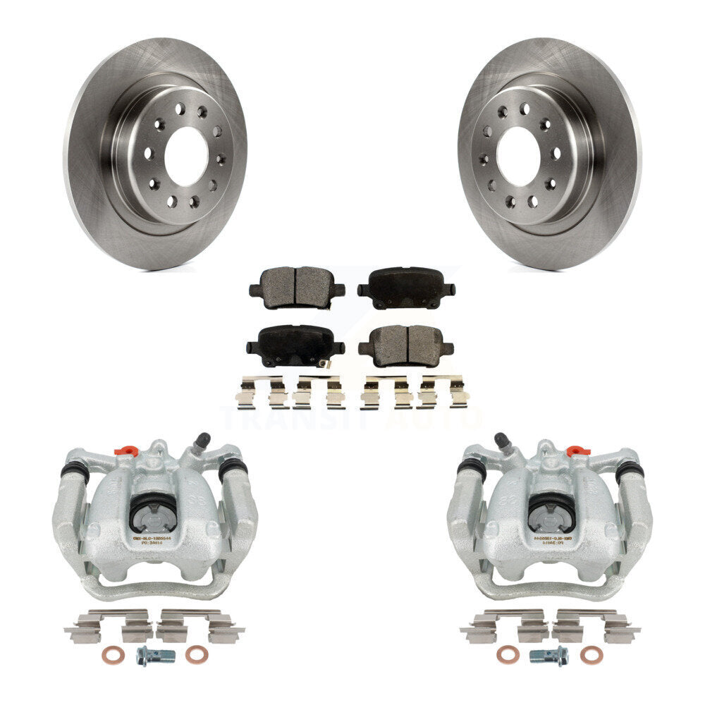 Rear Disc Brake Caliper Rotors And Ceramic Pads Kit For 2018-2020 Chevrolet Equinox GMC Terrain KC8-100186T by Transit Auto