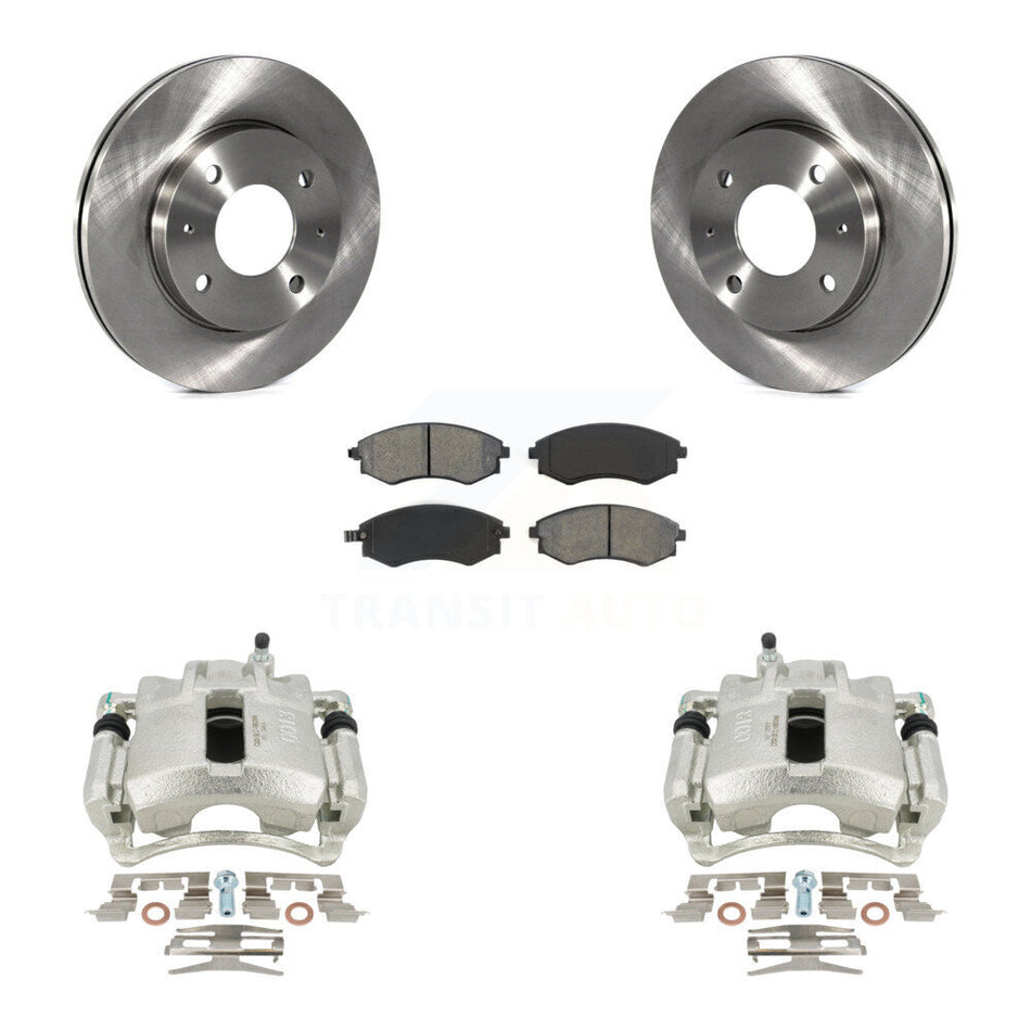 Front Disc Brake Caliper Rotors And Semi-Metallic Pads Kit For 2002 Hyundai Elantra To 10 31 01 KC8-100187S