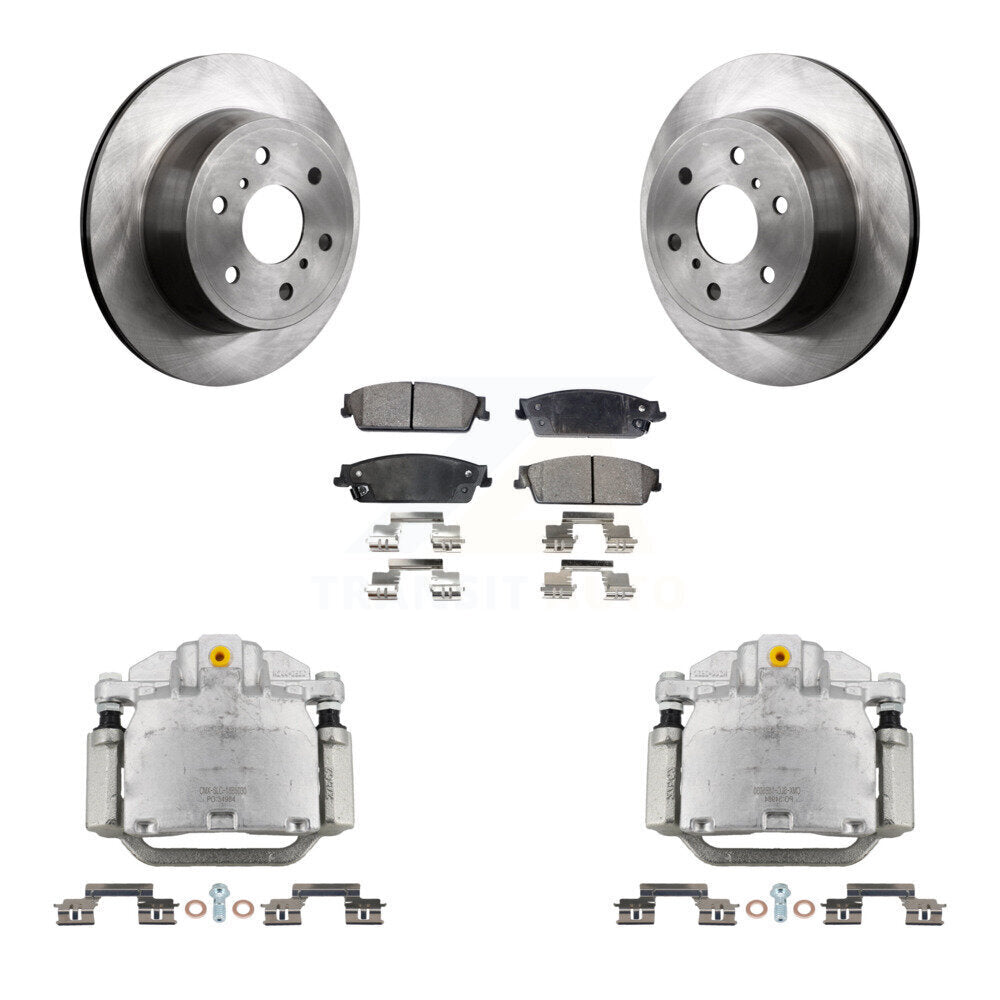 Rear Brake Caliper Rotor & Ceramic Pad Kit For Chevrolet GMC Sierra 1500 Silverado Tahoe KC8-100187T