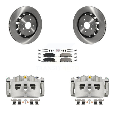 Front Brake Caliper Rotor Semi-Metallic Pad Kit For Ford Explorer Flex Taurus Police MKS KC8-100188N
