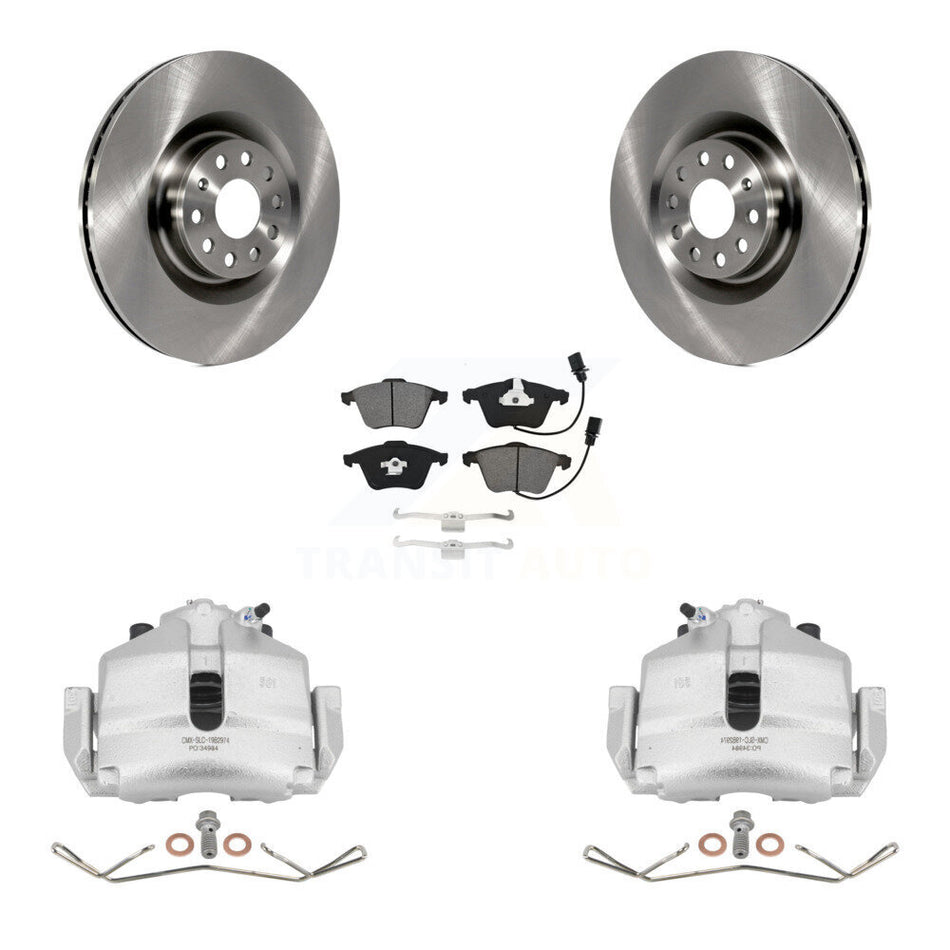 Front Brake Caliper Rotors Semi-Metallic Pad Kit For 2013 Volkswagen Golf Base Sportline Trendline Comfortline Highline TDI With 345mm Diameter Rotor KC8-100188S